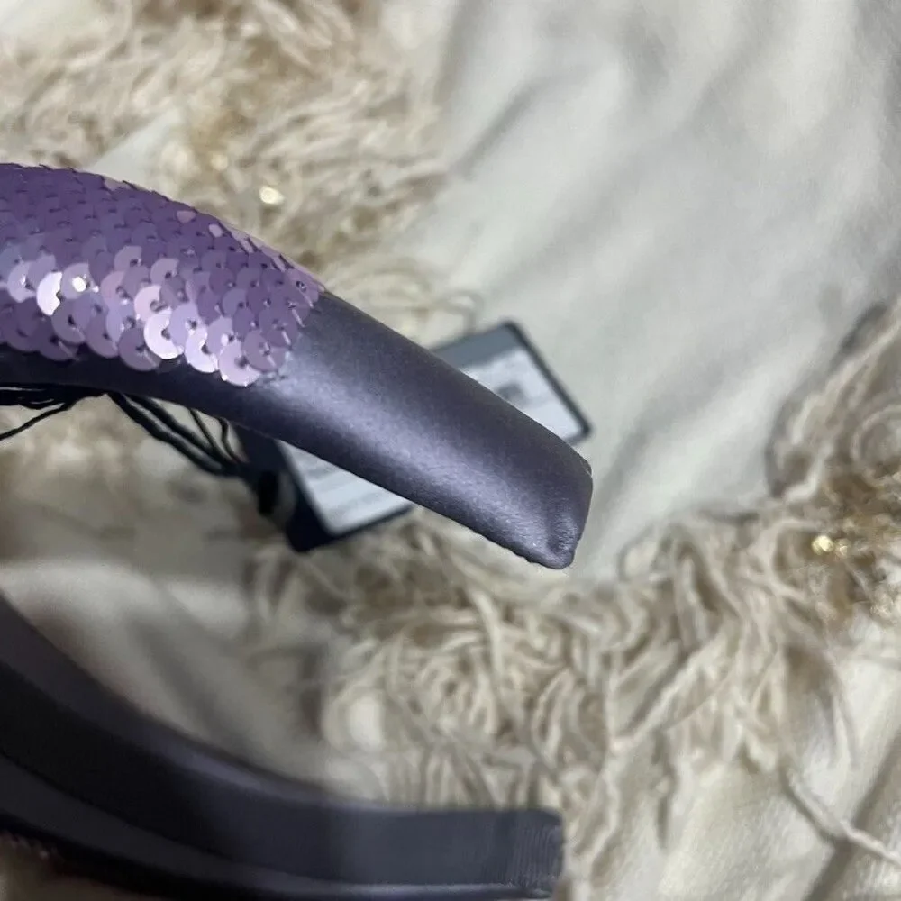 Prada Sequin Purple Logo Headband NEW